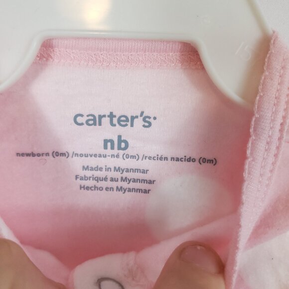 Carters 2 Pack Long Slv Footed Onesies Baby Girls Newborn Pajamas - Picture 12 of 16